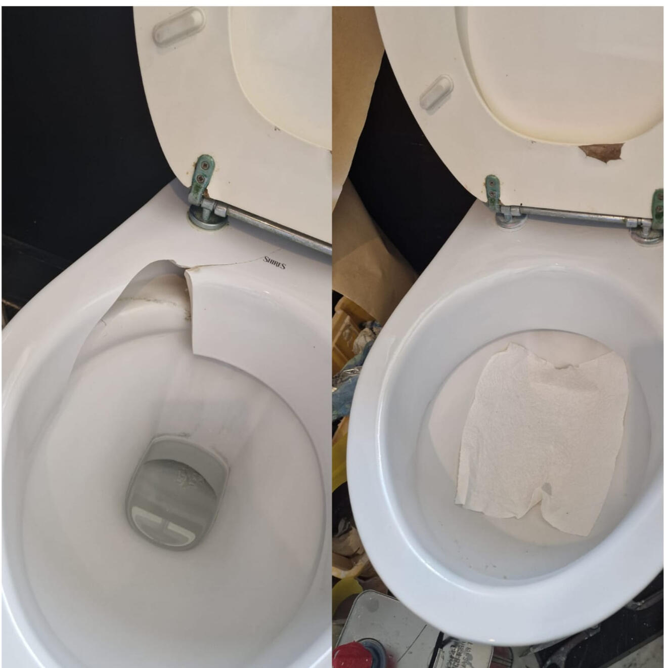 before and after pictures of a ceramic toilet crack repair before and after pictures of a ceramic toilet crack repair in Earley - Reading